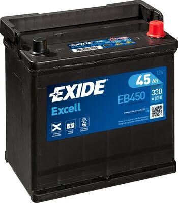 EXIDE Autobaterie EXCEL 12V 45Ah 330A, 220x135x225mm