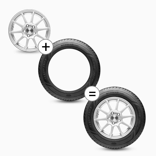 Kompletace pneumatiky a ALU disku do průměru disku R16"
