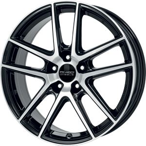 Alu disk ANZIO Split 6x15, 4x100, 60.1, ET31,1 diamond-black frontpolished