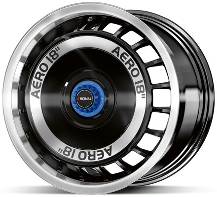 Alu disk Ronal R50 REV-M 8x18 5x112 ET45 černý leštěný modrý