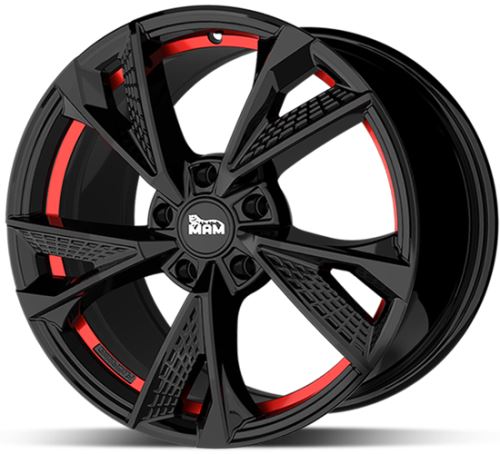 Alu disk MAM RS6 BPRI 8x18 5x112 ET30 černý lesklý červený