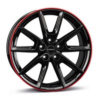 Alu disk Borbet LX19 8x19, 5x114,3, 72.5, ET45 black glossy rim red
