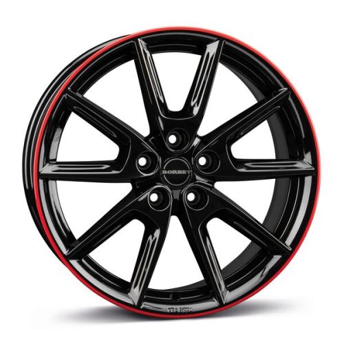 Alu disk Borbet LX19 8x19, 5x114,3, 72.5, ET45 black glossy rim red