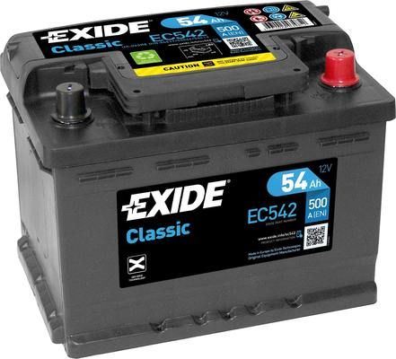 EXIDE Autobaterie CLASSIC 12V 54Ah 500A, 242x175x175mm