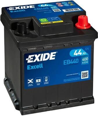 EXIDE Autobaterie EXCEL 12V 44Ah 400A, 175x175x190mm