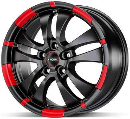 Alu disk Ronal R59 JBM RR 7,5x18 5x100 ET35 černo červený