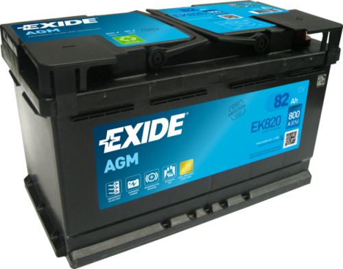 EXIDE Autobaterie Start-Stop AGM 12V 82Ah 800A, 190x175x315mm
