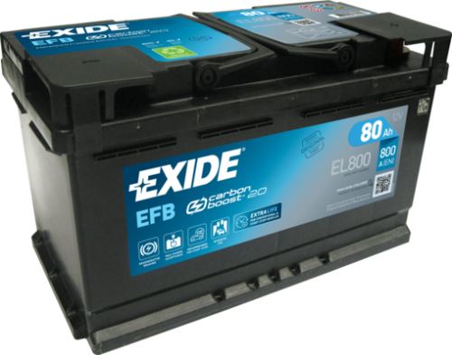 EXIDE Autobaterie Start-Stop EFB 12V 80Ah 720A, 315x175x190mm