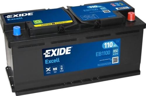 EXIDE Autobaterie EXCEL 12V 110Ah 850A, 392x175x190mm