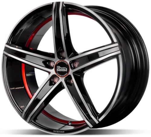 Alu disk MAM OX-18 BFPRI 8,5x19 5x120 ET35 černý červený