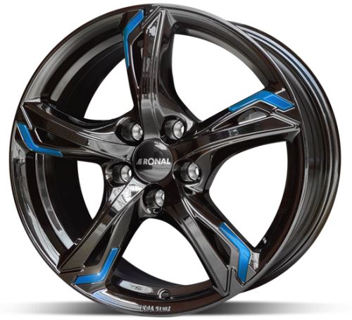 Alu disk Ronal R62 JB Blue 7,5x17 5x114 ET40 černý lesklý modrý