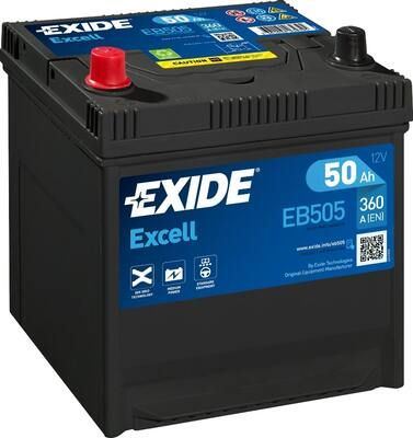 EXIDE Autobaterie EXCEL 12V 50Ah 360A, 200x173x222mm, LEVÁ