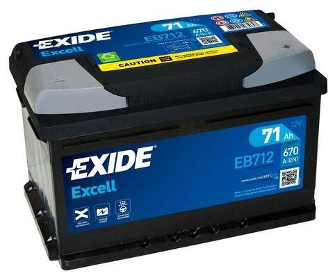 EXIDE Autobaterie EXCEL 12V 71Ah 670A, 278x175x175mm